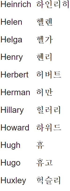 my name in korean H2