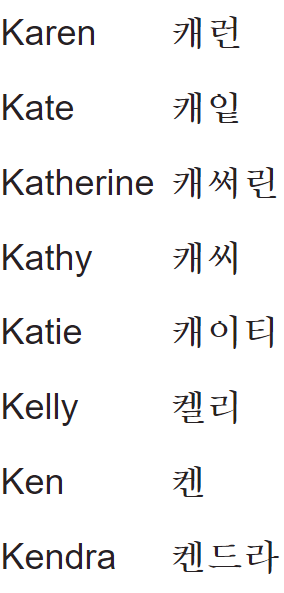 my name in korean K1